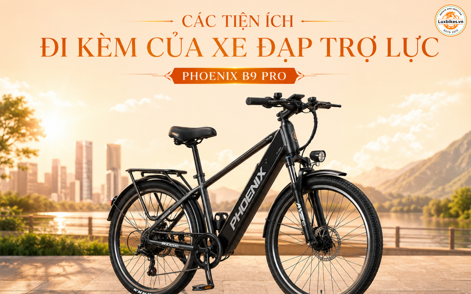 Các tiện ích đi kèm của xe đạp trợ lực Phoenix B9 Pro