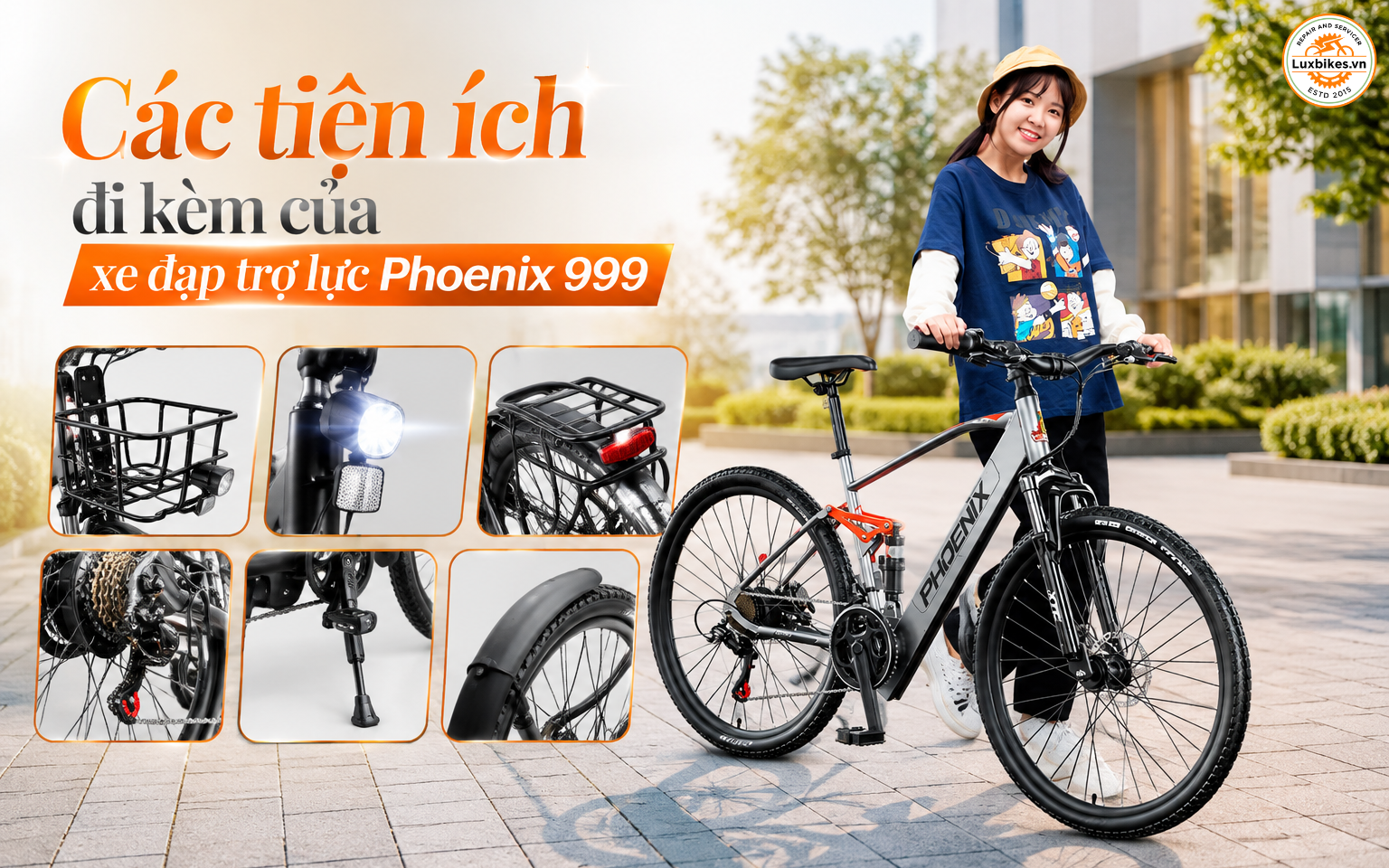 Xe đạp trợ lực Phoenix 999 8 Các tiện ích đi kèm của xe đạp trợ lực Phoenix 999