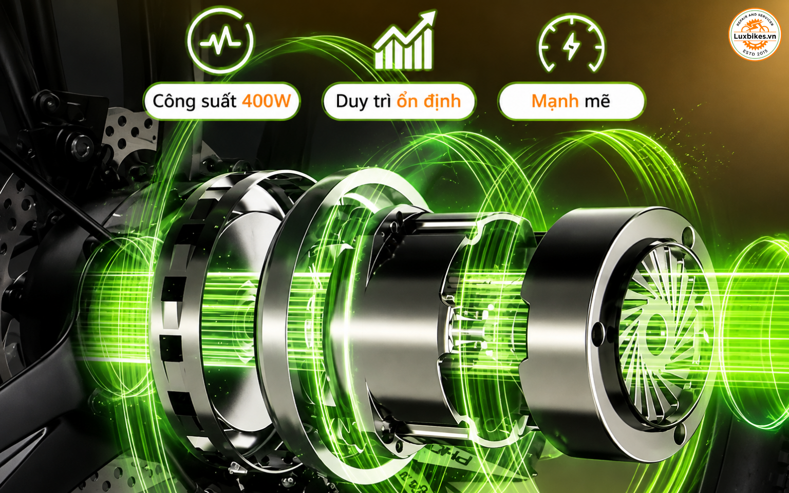 Xe đạp trợ lực Phoenix Q2 4 Động cơ 400W hỗ trợ tốt khi cần giảm sức đạp