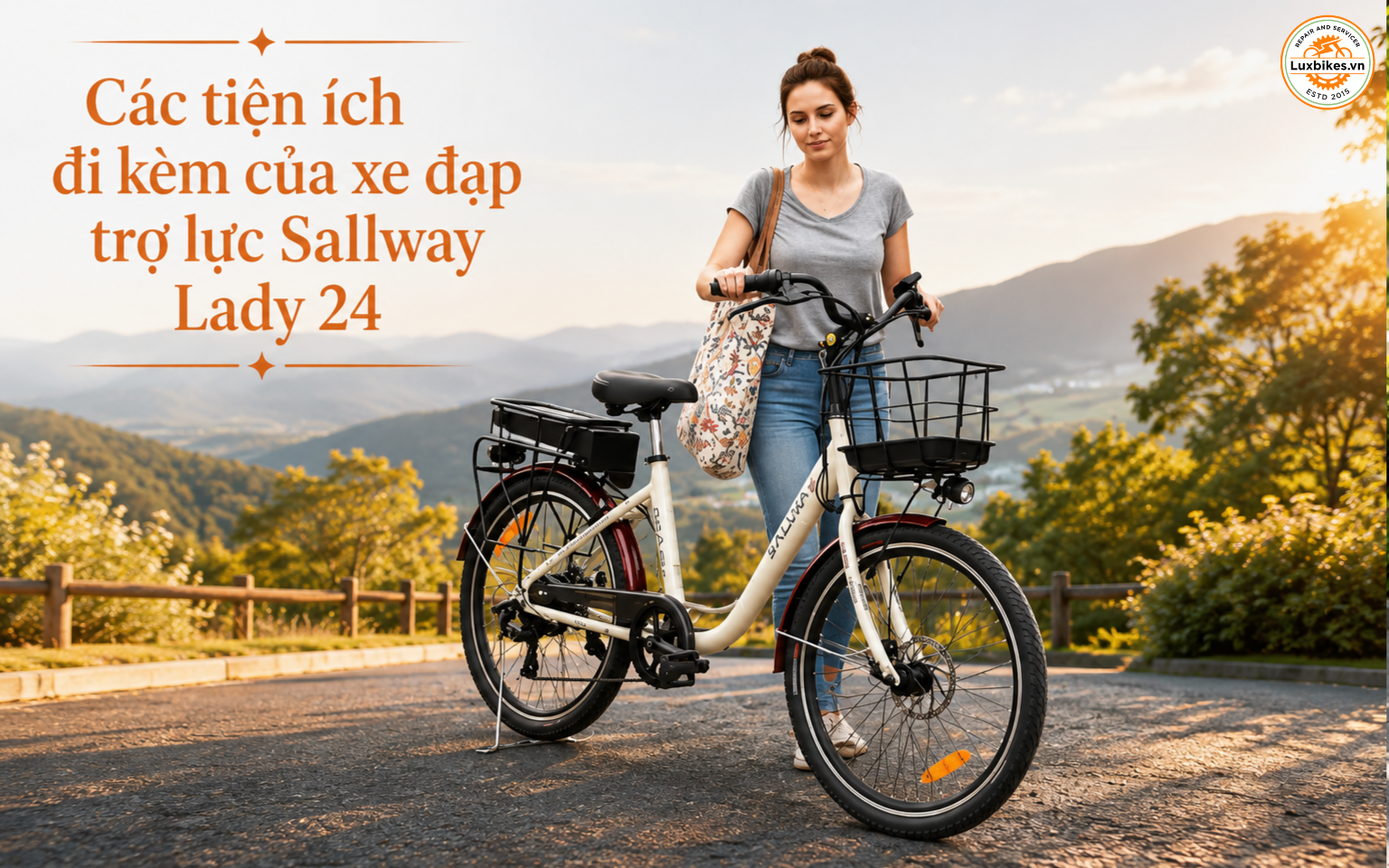 Các tiện ích đi kèm của xe đạp trợ lực Sallway Lady 24