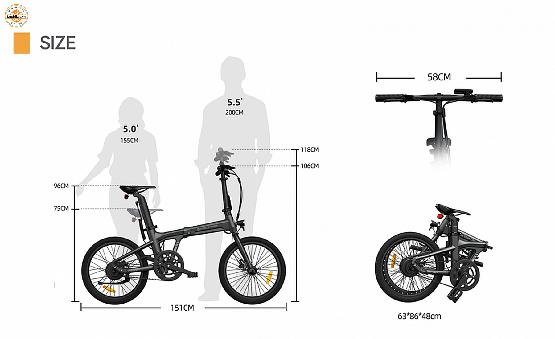 Khung hợp kim nhôm, trọng lượng khoảng 18 kg