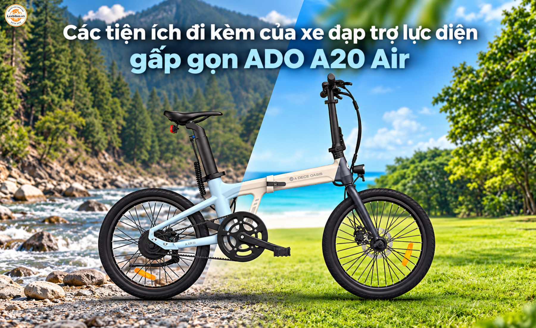 Các tiện ích đi kèm của xe đạp trợ lực điện gấp gọn ADO A20 Air