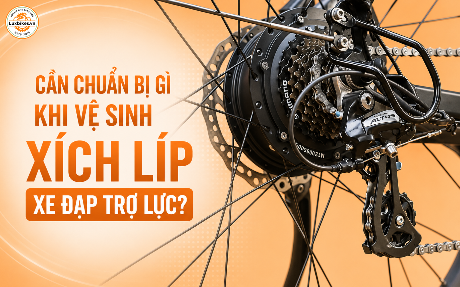 Cần chuẩn bị gì khi vệ sinh xích líp xe đạp trợ lực?