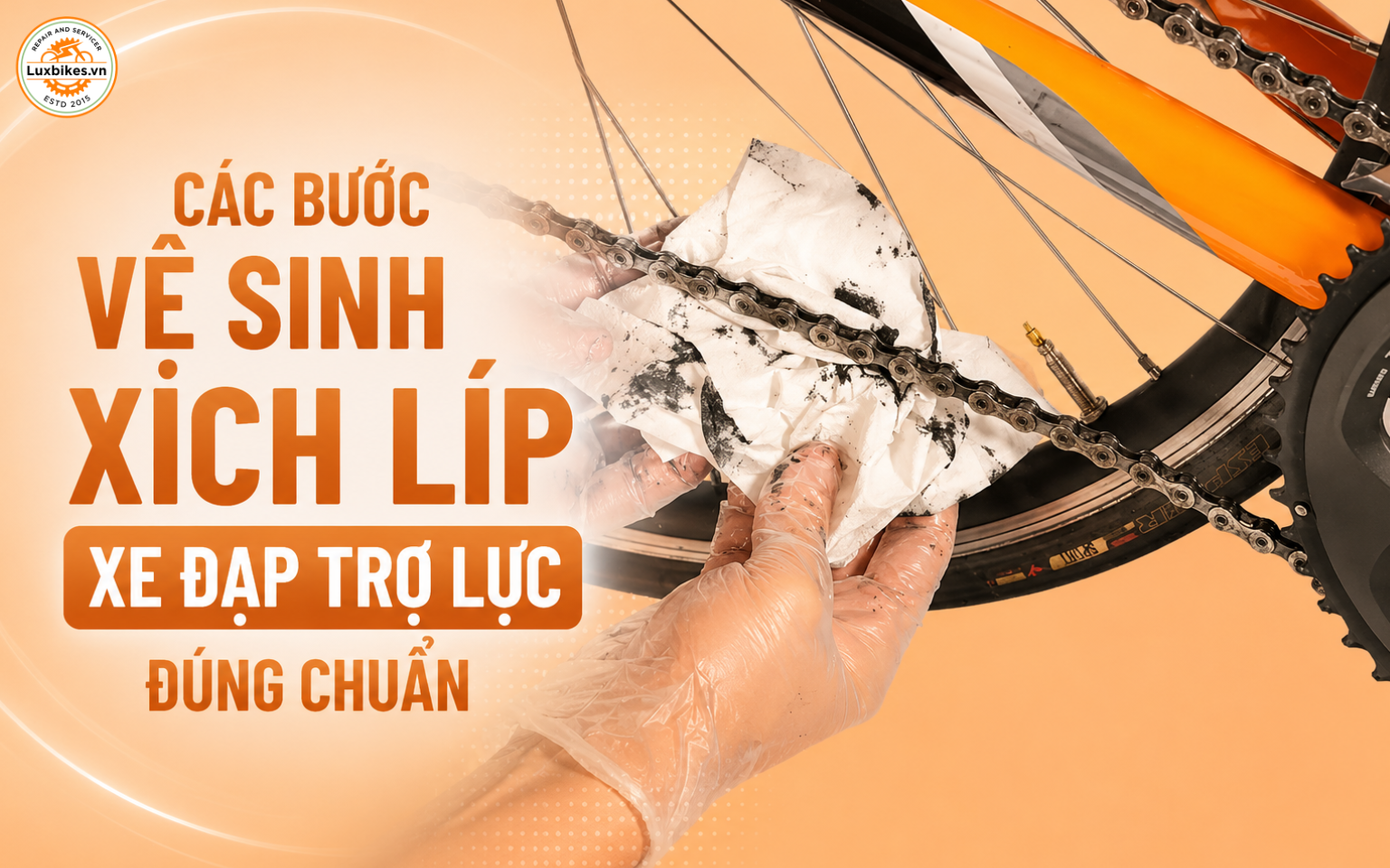 Các bước vệ sinh xích líp xe đạp trợ lực đúng chuẩn