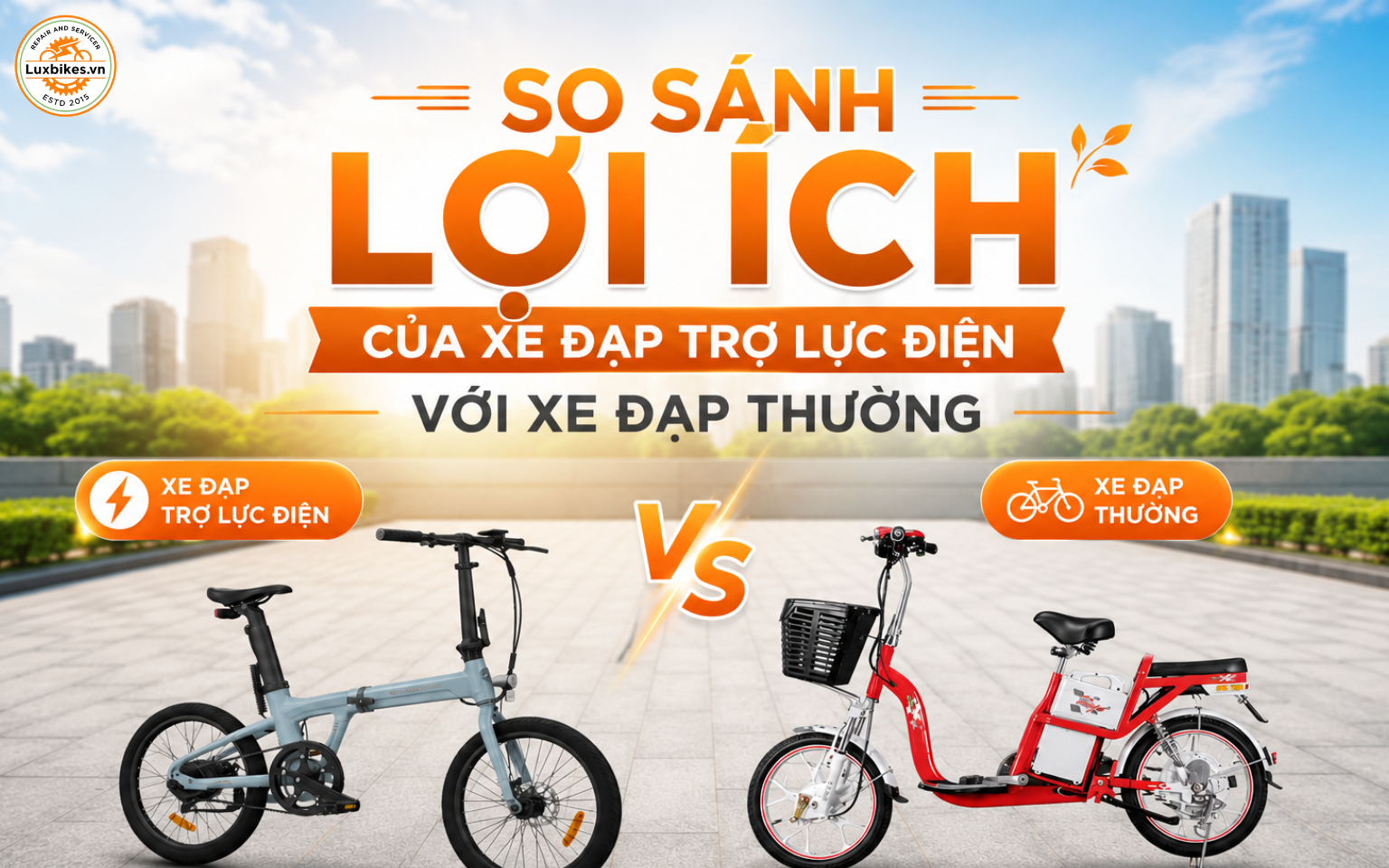 So sánh lợi ích của xe đạp trợ lực điện với xe đạp thường