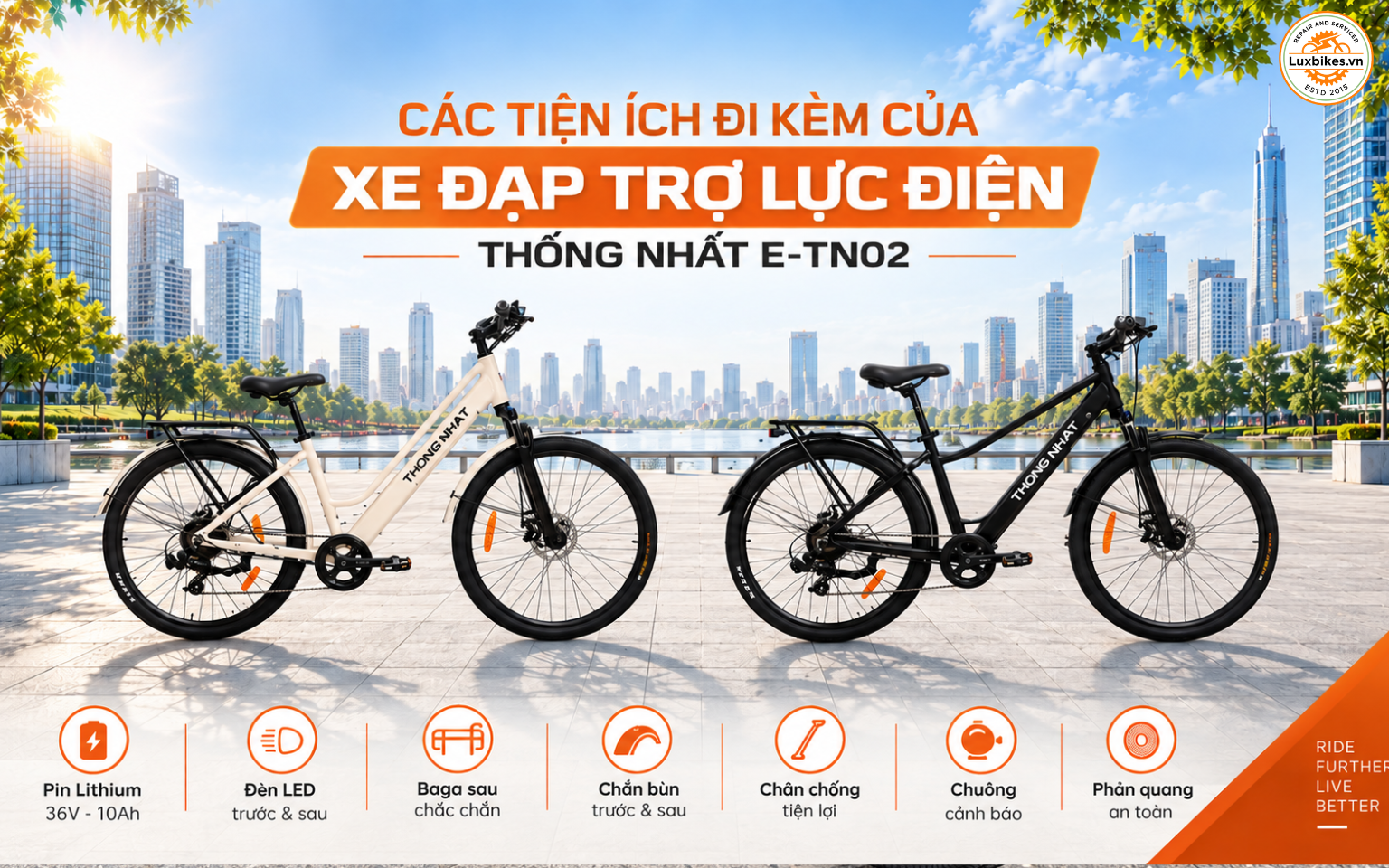 Các tiện ích đi kèm của xe đạp trợ lực điện Thống Nhất E-TN02