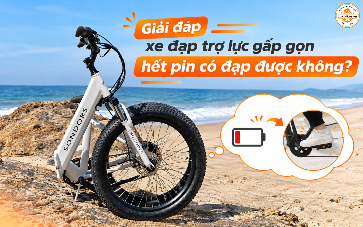 Giải đáp xe đạp trợ lực gấp gọn hết pin có đạp được không?