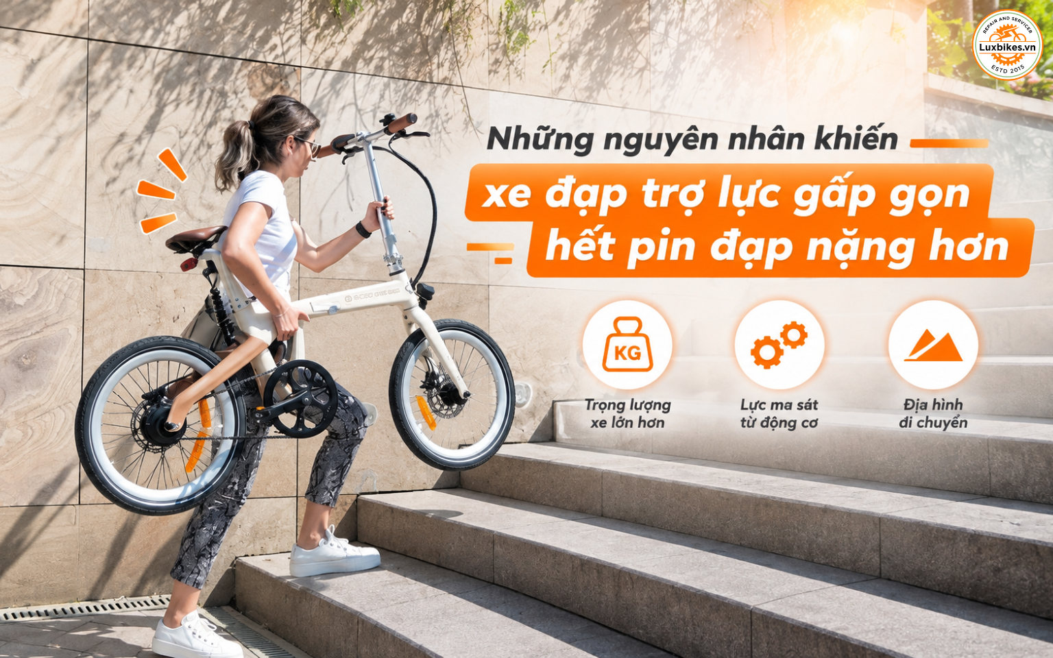 Những nguyên nhân khiến xe đạp trợ lực gấp gọn hết pin đạp nặng hơn