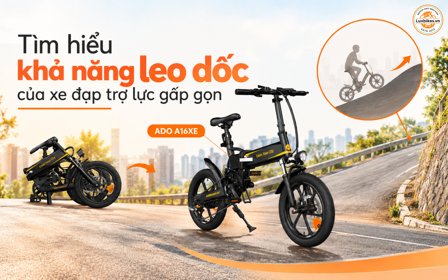 Tìm hiểu khả năng leo dốc của xe đạp trợ lực gấp gọn