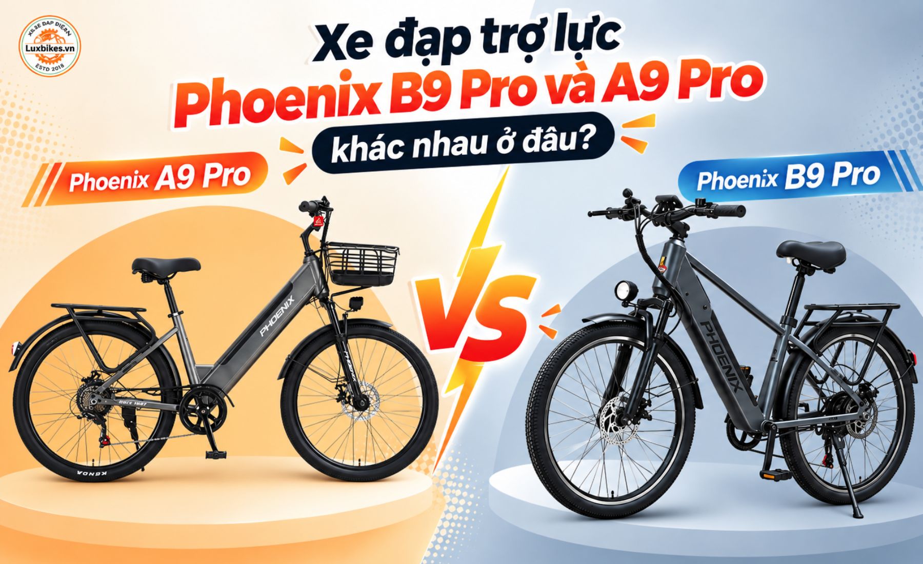 Xe đạp trợ lực Phoenix B9 Pro và A9 Pro khác nhau ở đâu?