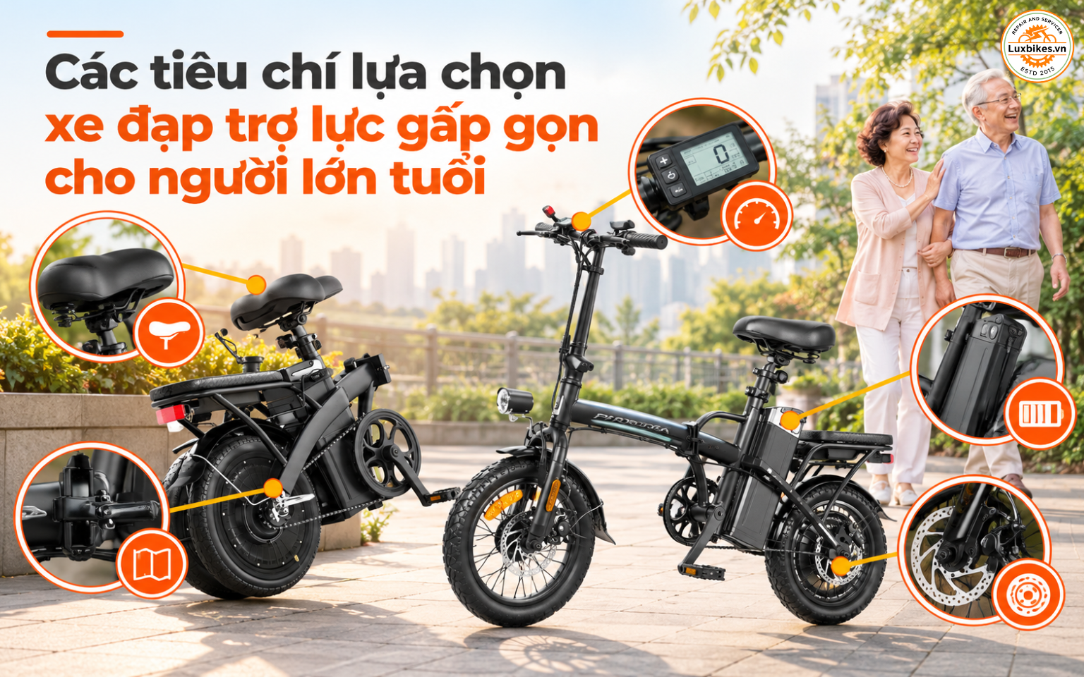 Các tiêu chí lựa chọn xe đạp trợ lực gấp gọn cho người lớn tuổi