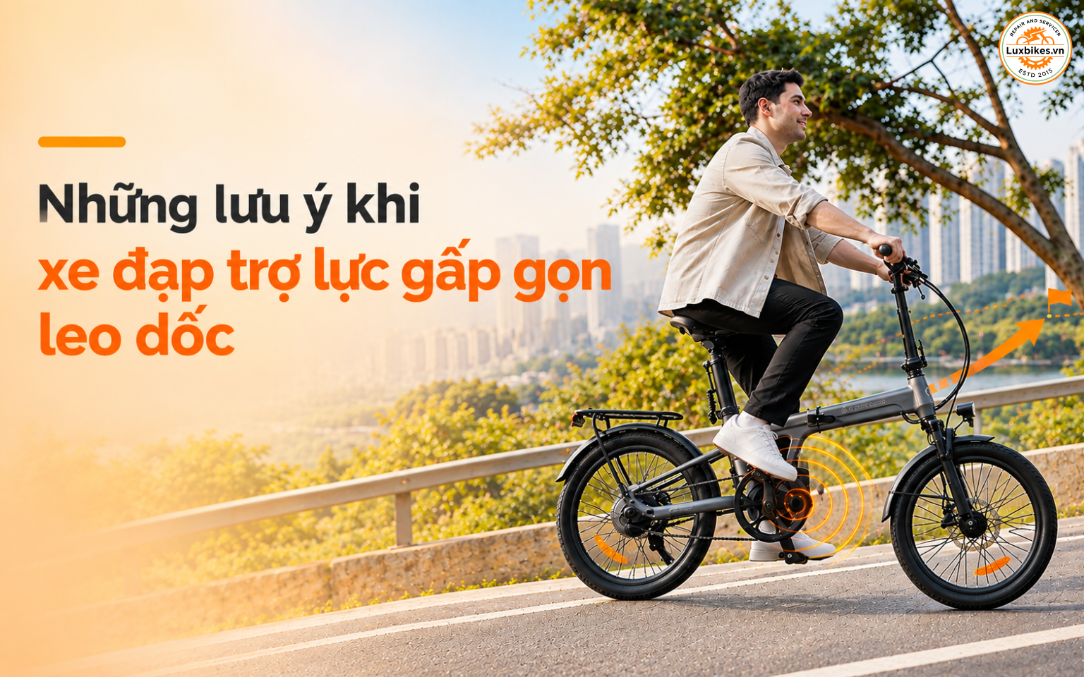 Những lưu ý khi đi xe đạp trợ lực gấp gọn leo dốc